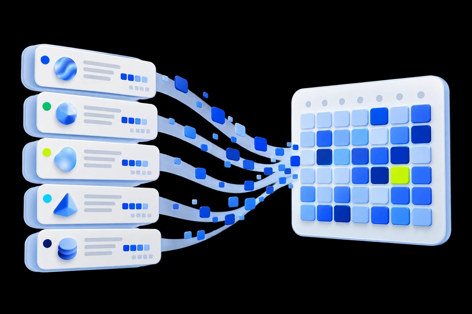 Coding-agent sessions flowing into an activity heatmap